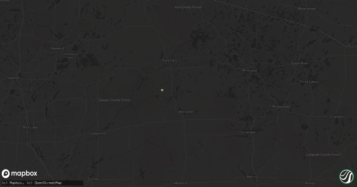 Hail map in Phillips, WI on July 22, 2024