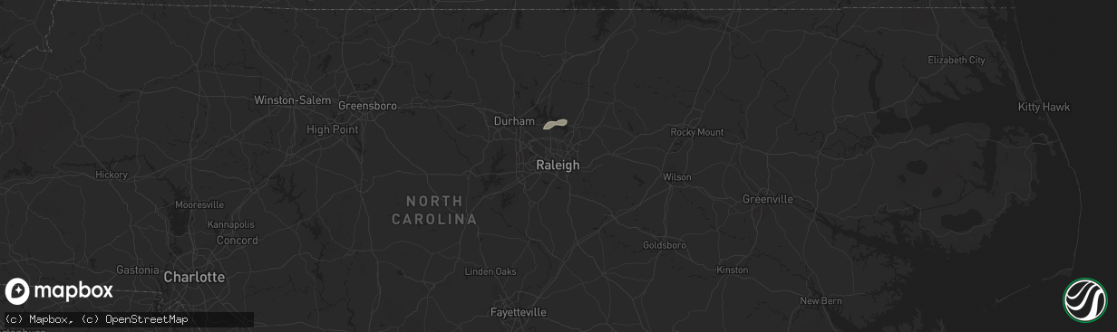 Hail map in Raleigh, NC on July 22, 2024