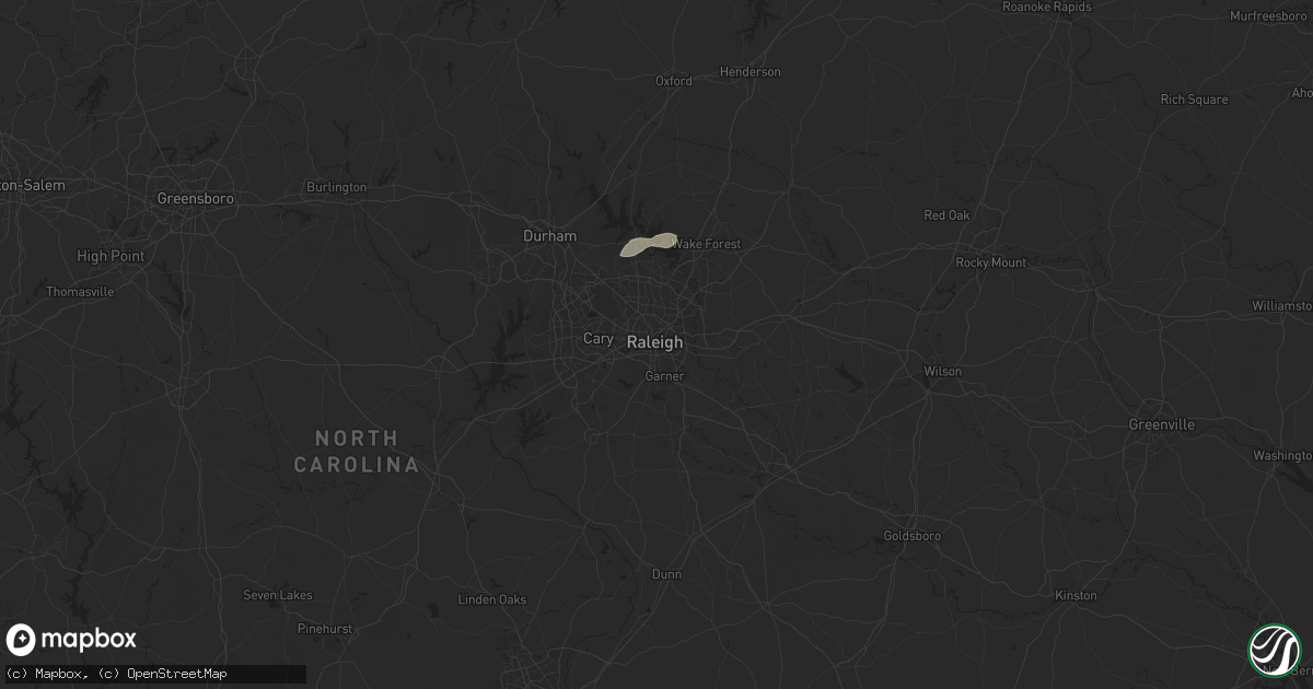 Hail map in Raleigh, NC on July 22, 2024
