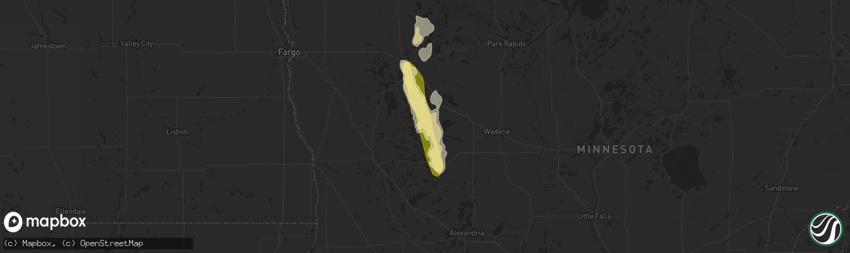 Hail map in Richville, MN on July 22, 2024