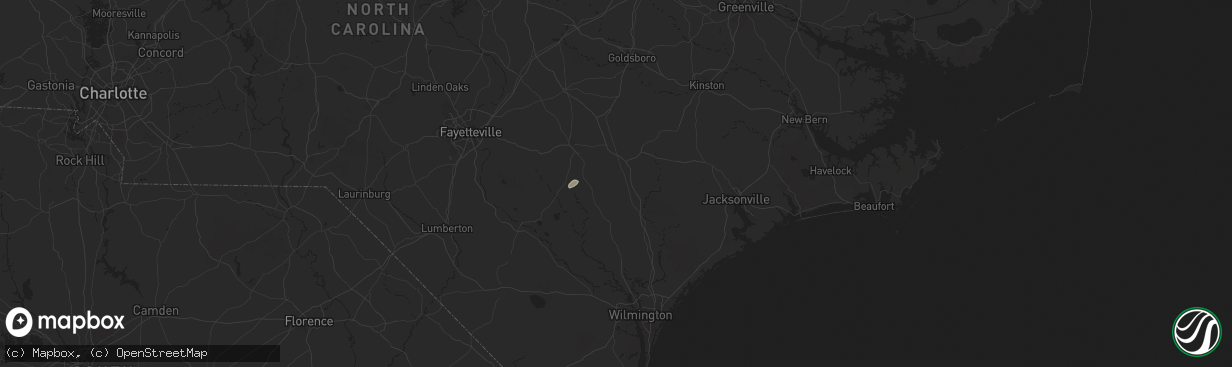 Hail map in Rose Hill, NC on July 22, 2024