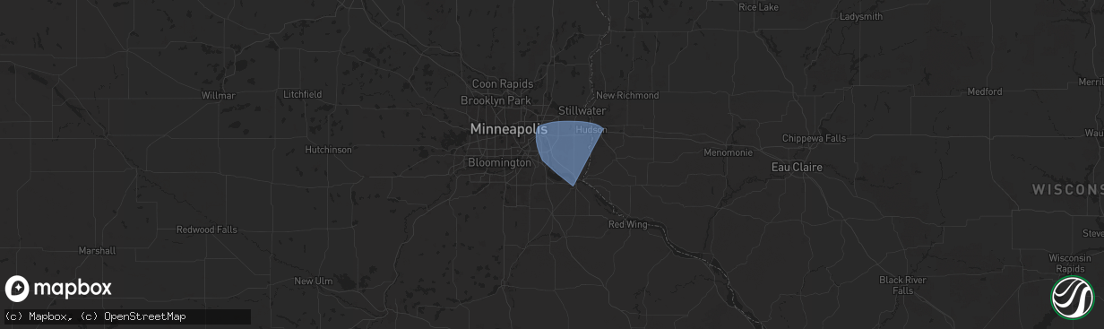 Hail map in Saint Paul Park, MN on July 22, 2024