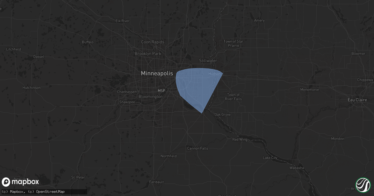 Hail map in Saint Paul Park, MN on July 22, 2024
