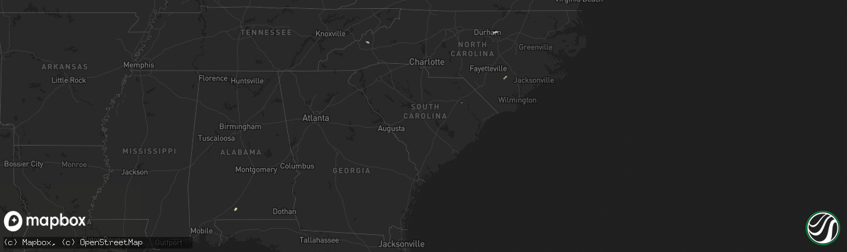 Hail map in South Carolina on July 22, 2024