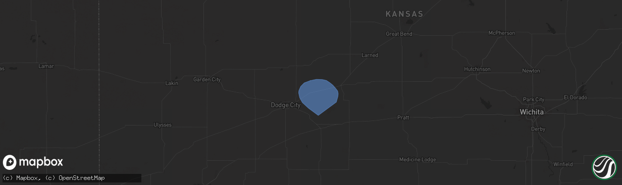 Hail map in Spearville, KS on July 22, 2024