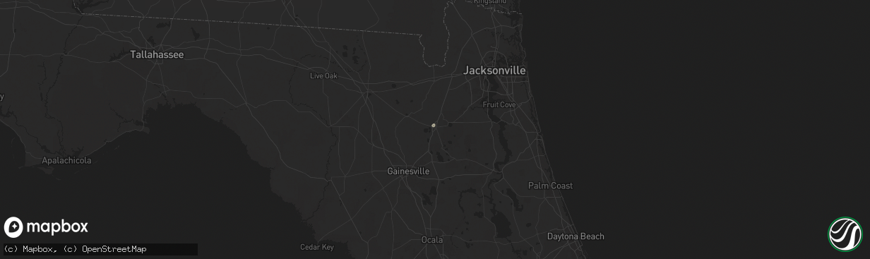 Hail map in Starke, FL on July 22, 2024