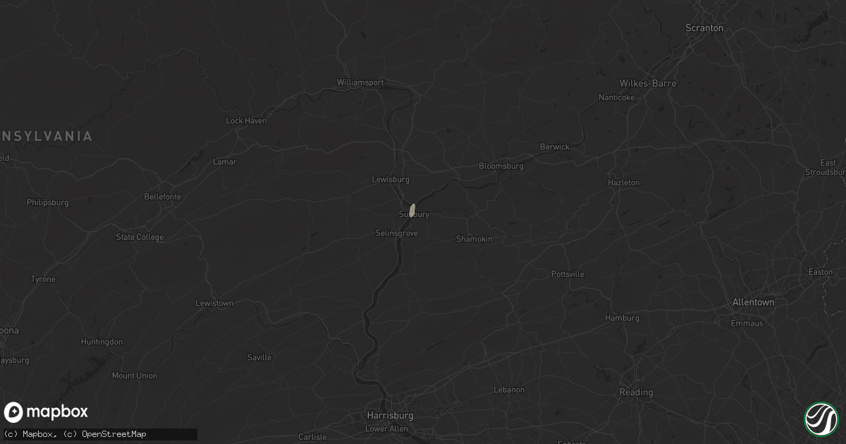 Hail map in Sunbury, PA on July 22, 2024