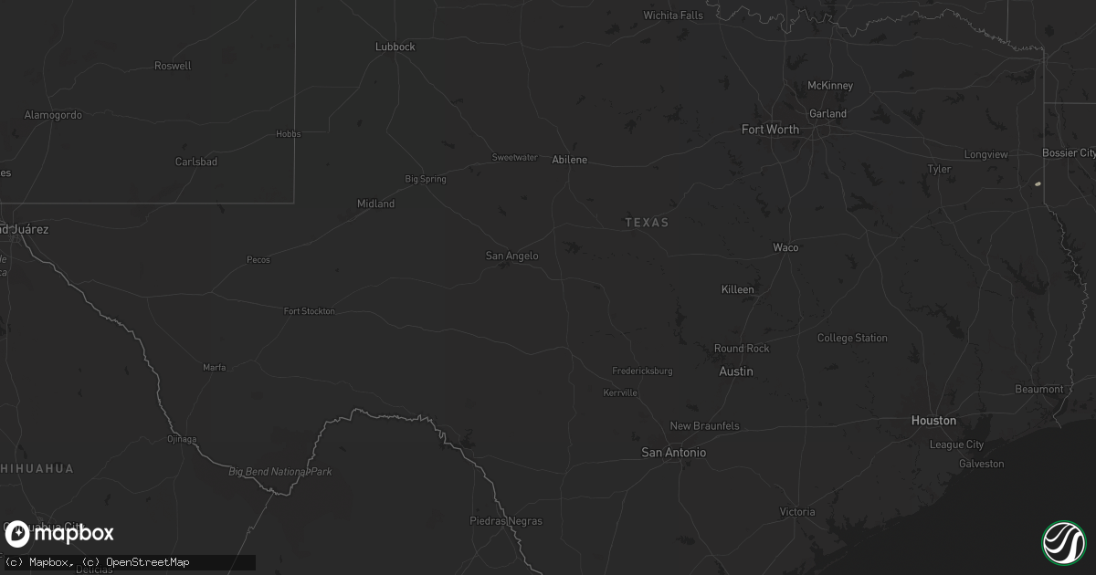 Hail map in Texas on July 22, 2024