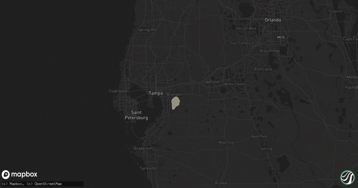 Hail map in Valrico, FL on July 22, 2024