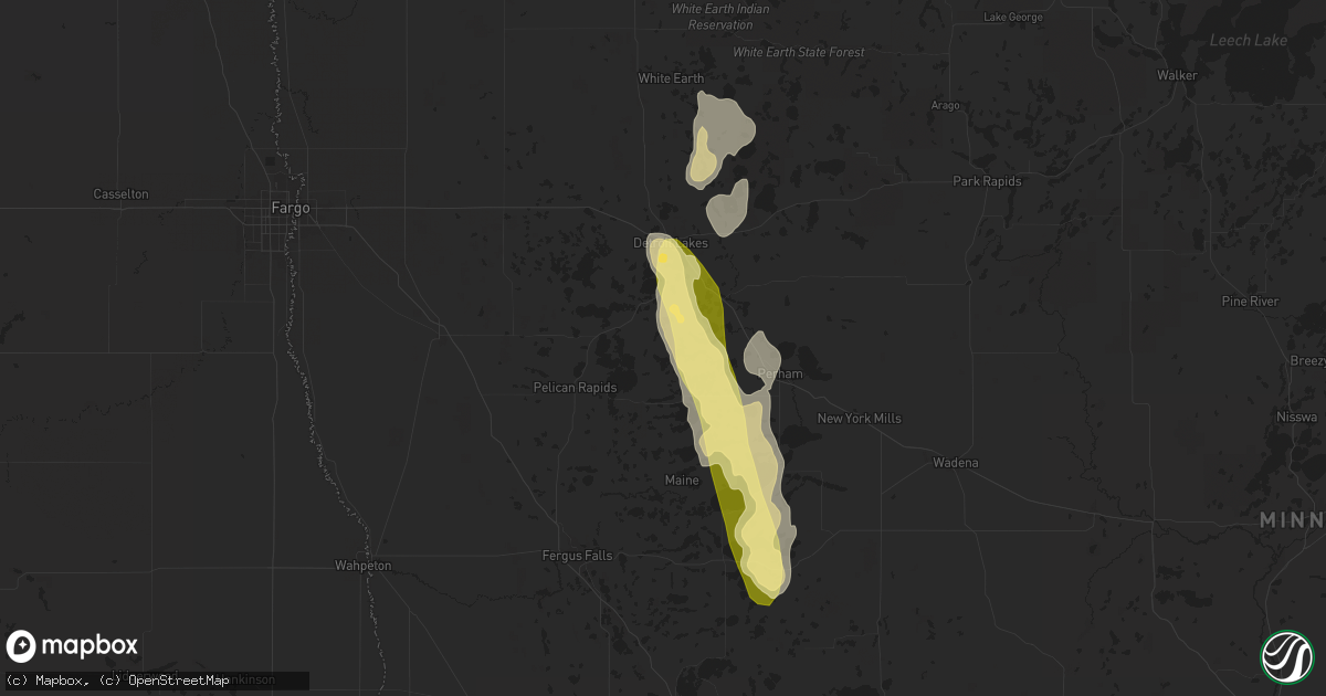 Hail map in Vergas, MN on July 22, 2024
