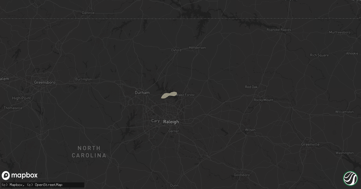 Hail map in Wake Forest, NC on July 22, 2024
