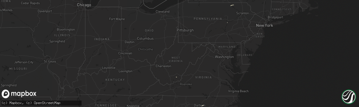 Hail map in West Virginia on July 22, 2024