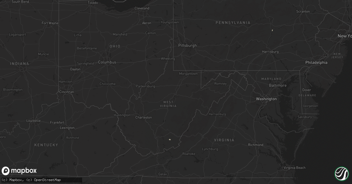 Hail map in West Virginia on July 22, 2024