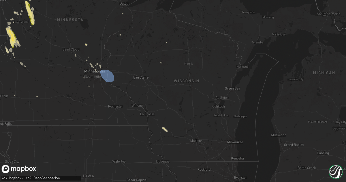 Hail map in Wisconsin on July 22, 2024