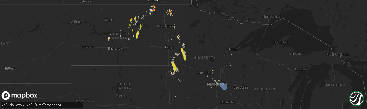 Hail map on July 22, 2024