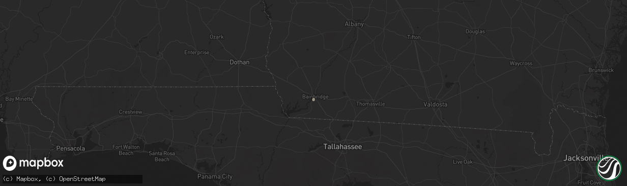 Hail map in Bainbridge, GA on July 22, 2025