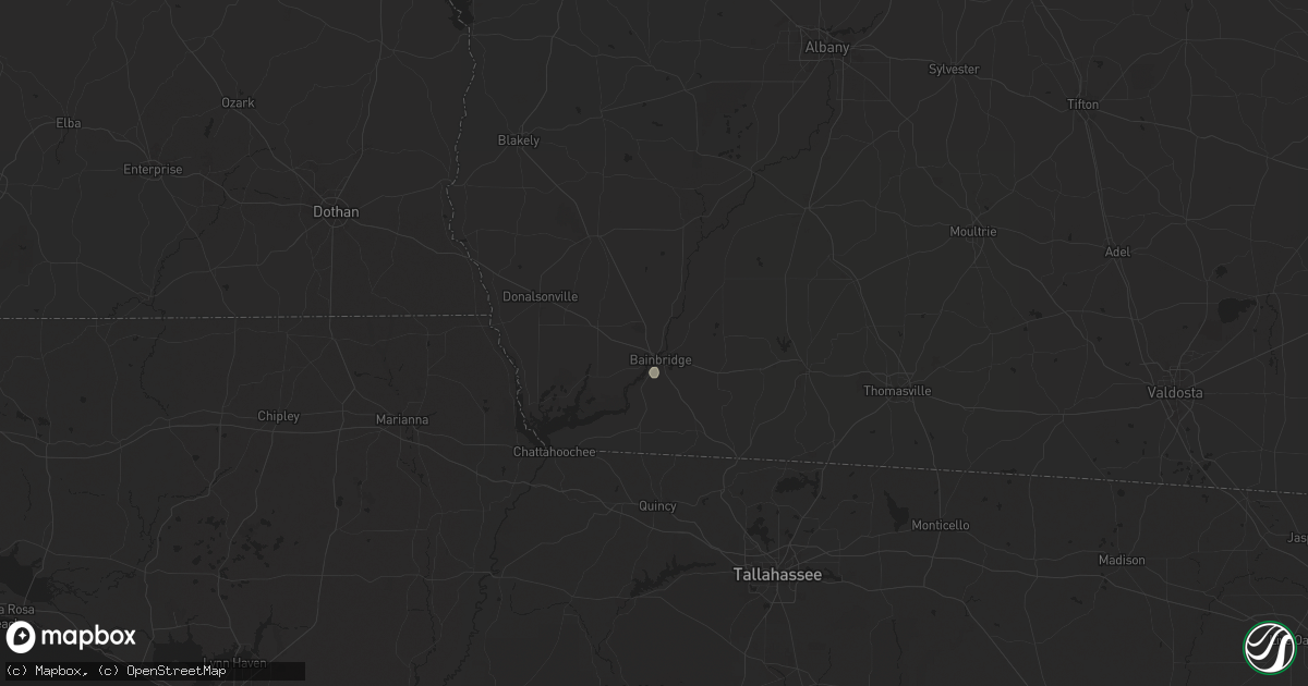 Hail map in Bainbridge, GA on July 22, 2025