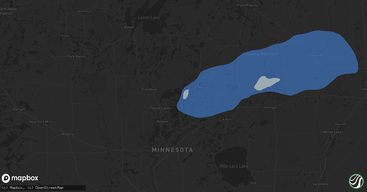 Hail map in Crosslake, MN on July 22, 2025