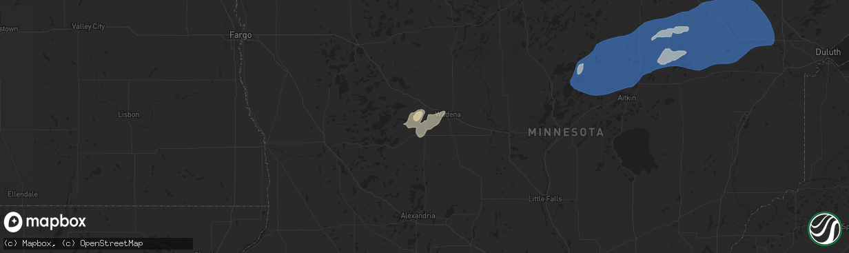Hail map in Deer Creek, MN on July 22, 2025