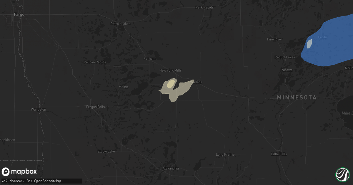 Hail map in Deer Creek, MN on July 22, 2025