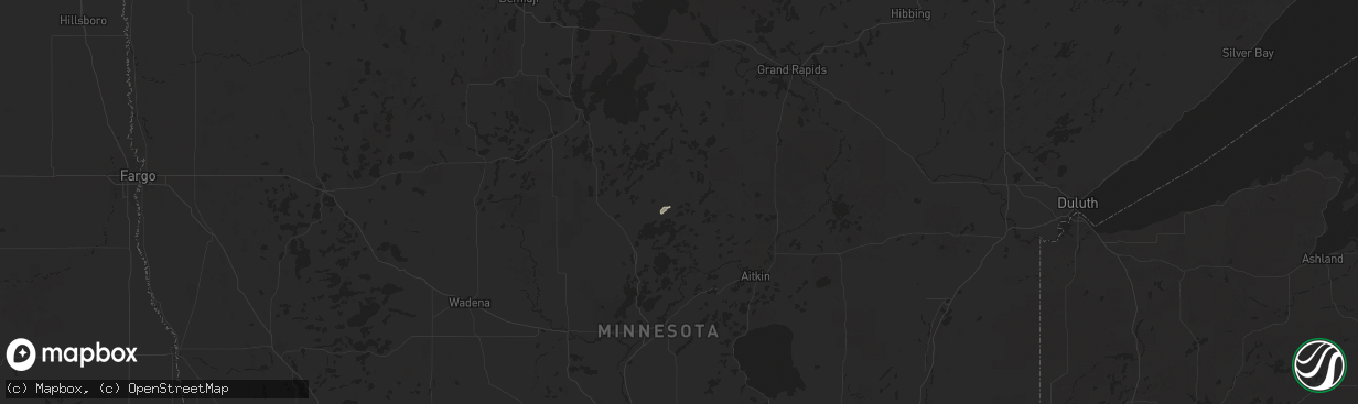 Hail map in Fifty Lakes, MN on July 22, 2025