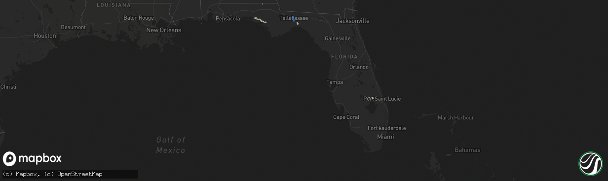 Hail map in Florida on July 22, 2025