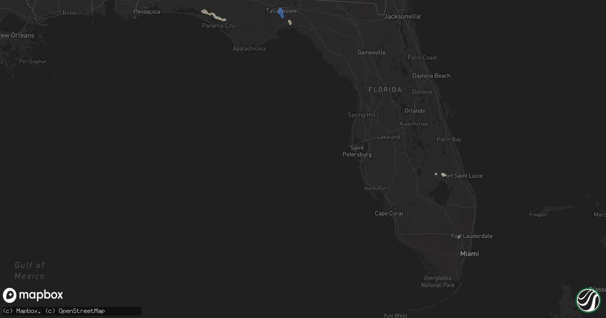 Hail map in Florida on July 22, 2025
