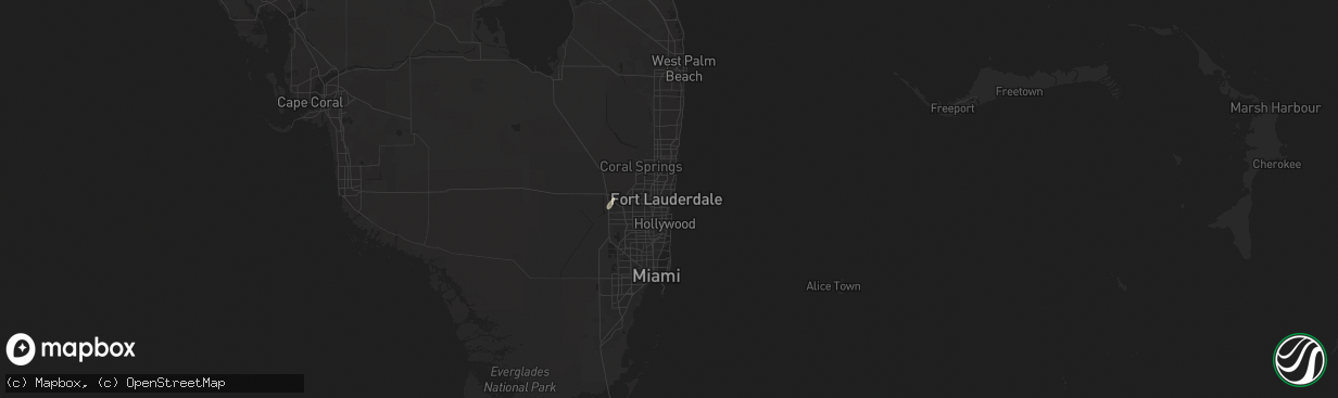 Hail map in Fort Lauderdale, FL on July 22, 2025