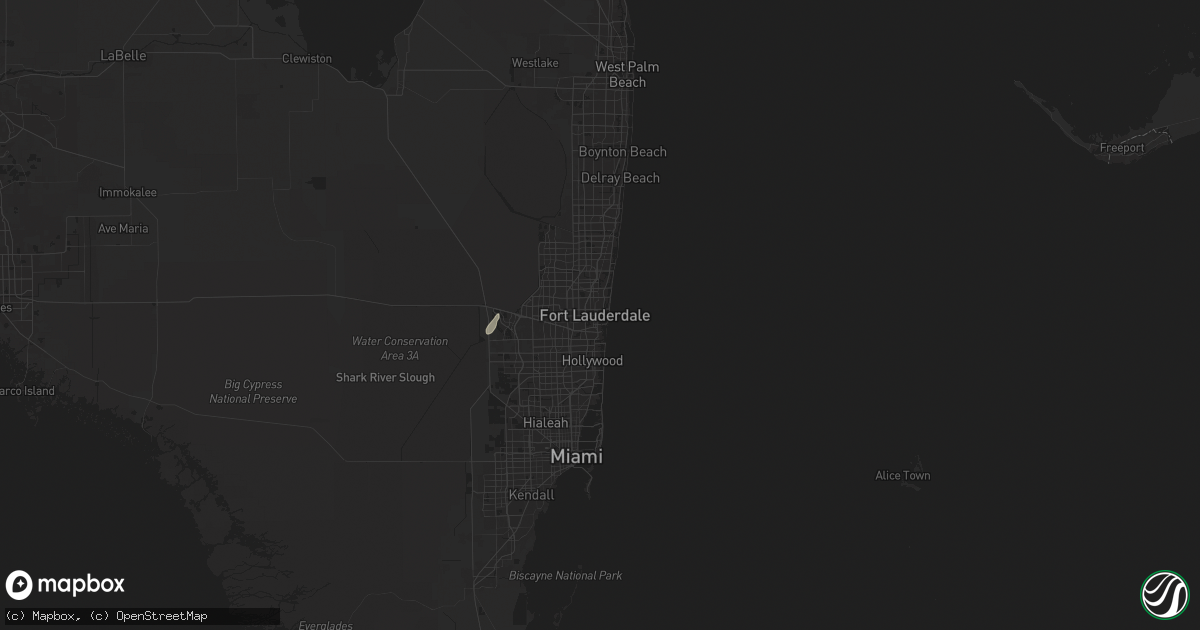 Hail map in Fort Lauderdale, FL on July 22, 2025