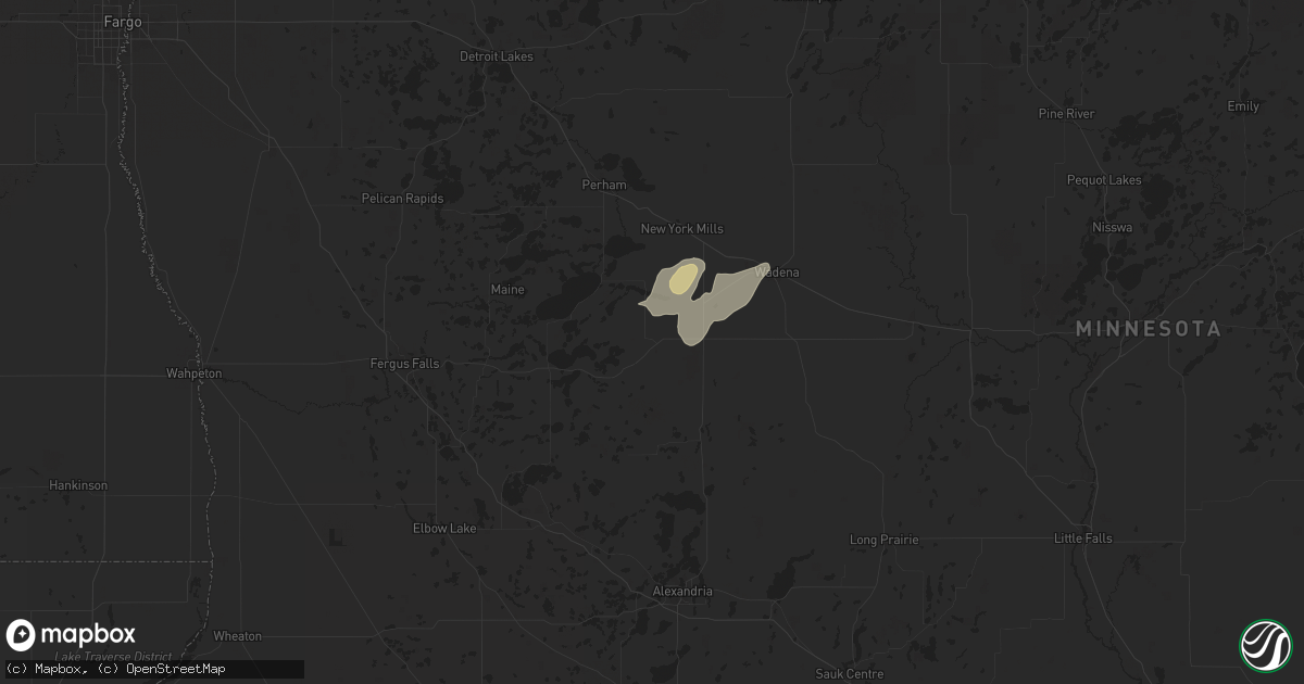 Hail map in Henning, MN on July 22, 2025