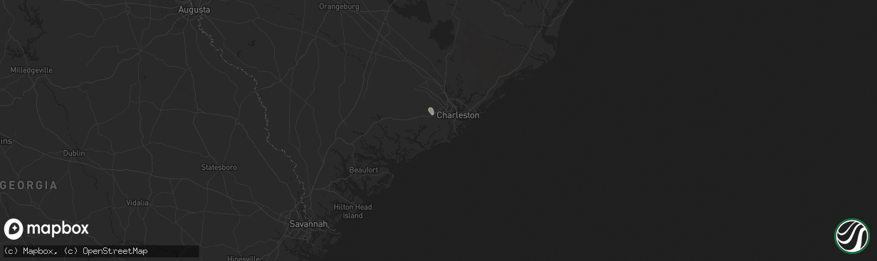Hail map in Johns Island, SC on July 22, 2025