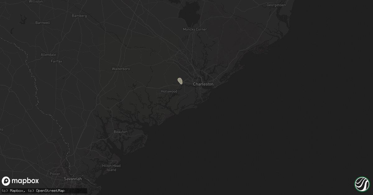 Hail map in Johns Island, SC on July 22, 2025