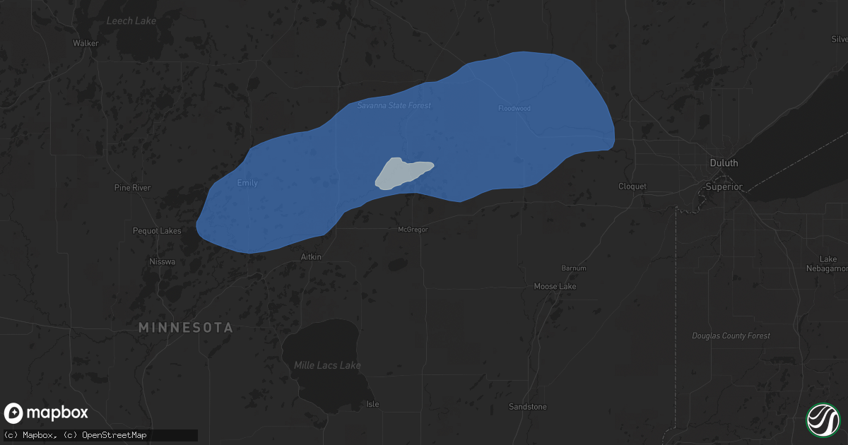 Hail map in Mcgregor, MN on July 22, 2025