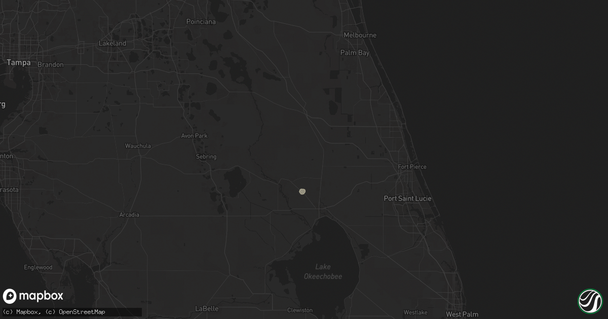 Hail map in Okeechobee, FL on July 22, 2025