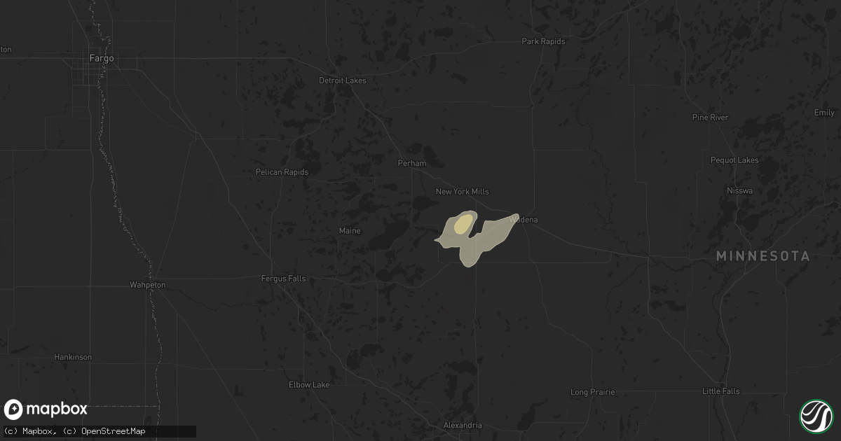 Hail map in Ottertail, MN on July 22, 2025