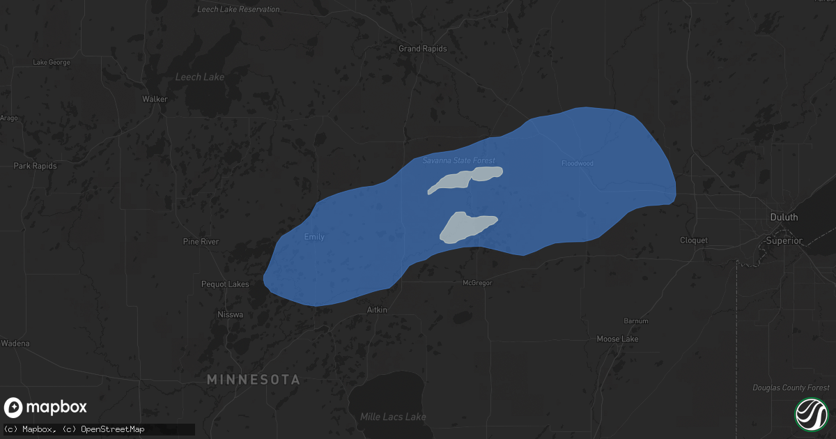 Hail map in Palisade, MN on July 22, 2025