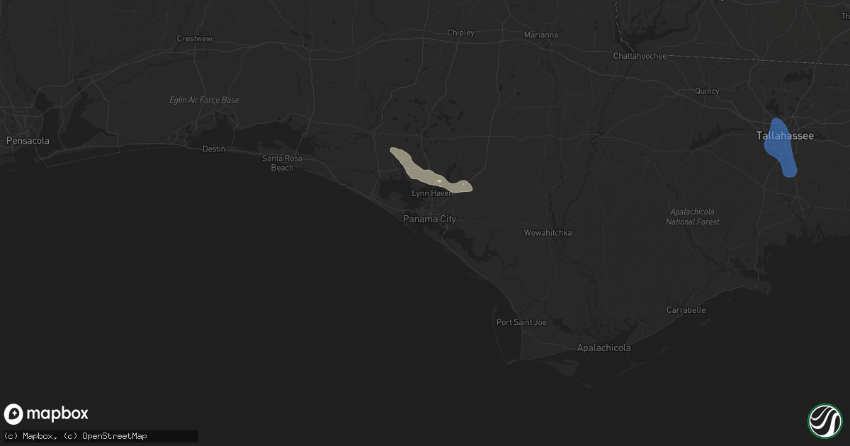 Hail map in Panama City, FL on July 22, 2025