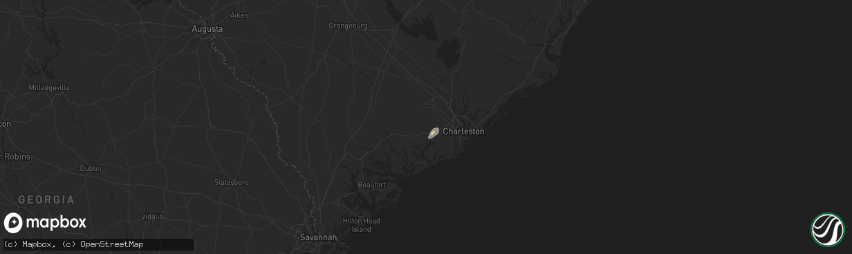 Hail map in Ravenel, SC on July 22, 2025