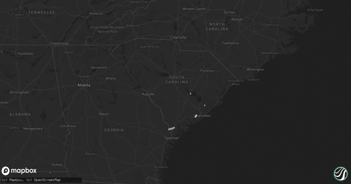 Hail map in South Carolina on July 22, 2025