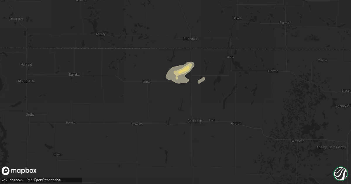 Hail map in Westport, SD on July 22, 2025