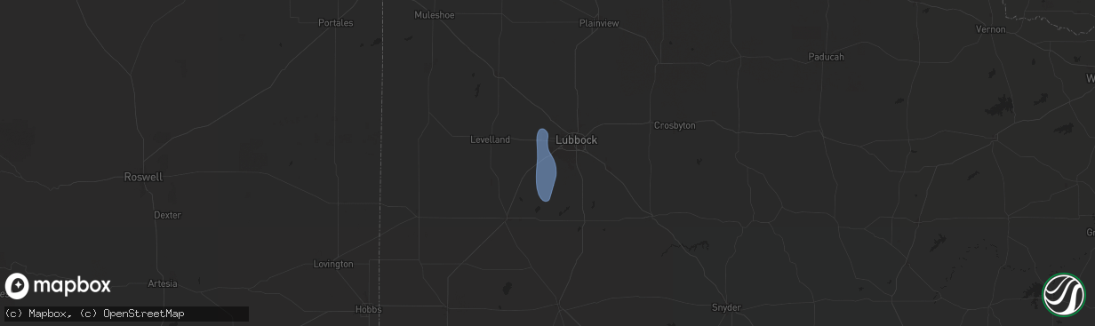 Hail map in Wolfforth, TX on July 22, 2025