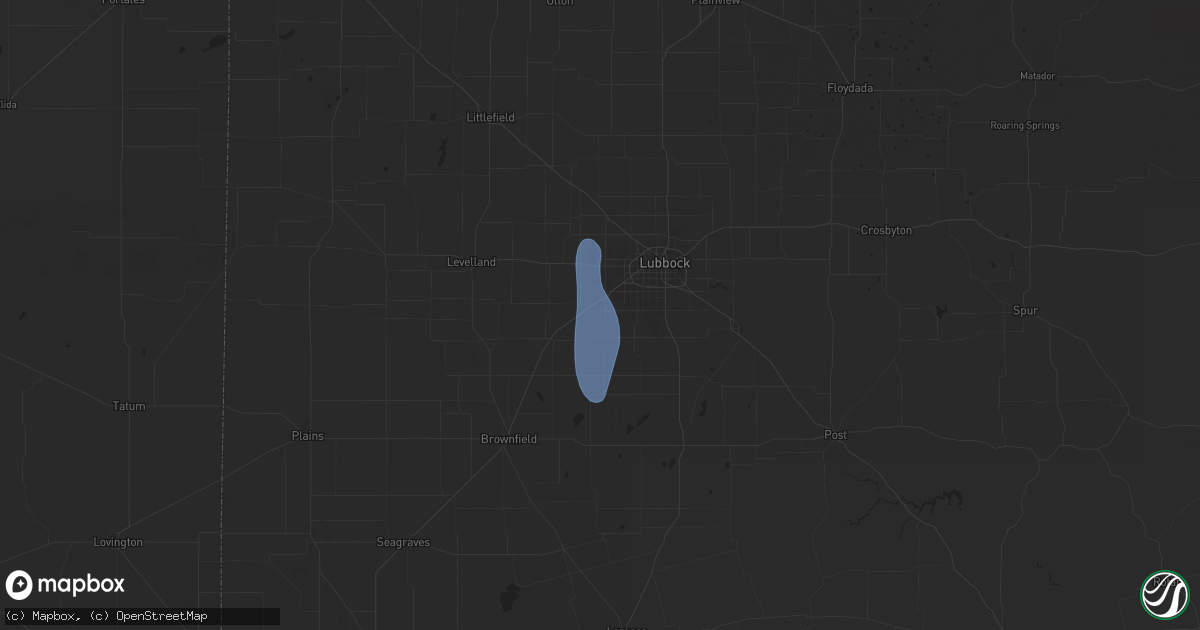 Hail map in Wolfforth, TX on July 22, 2025