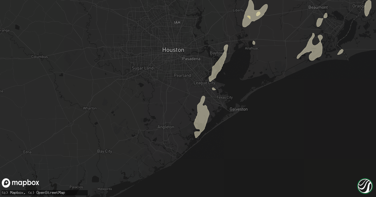 Hail map in Alvin, TX on July 22, 2026