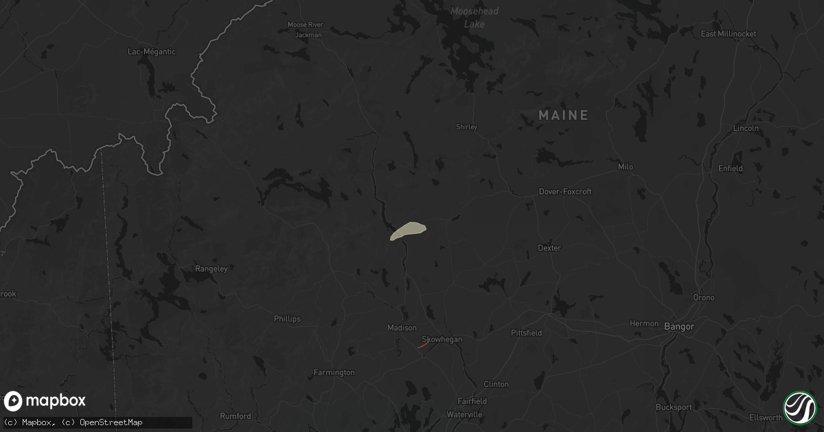 Hail map in Bingham, ME on July 22, 2026