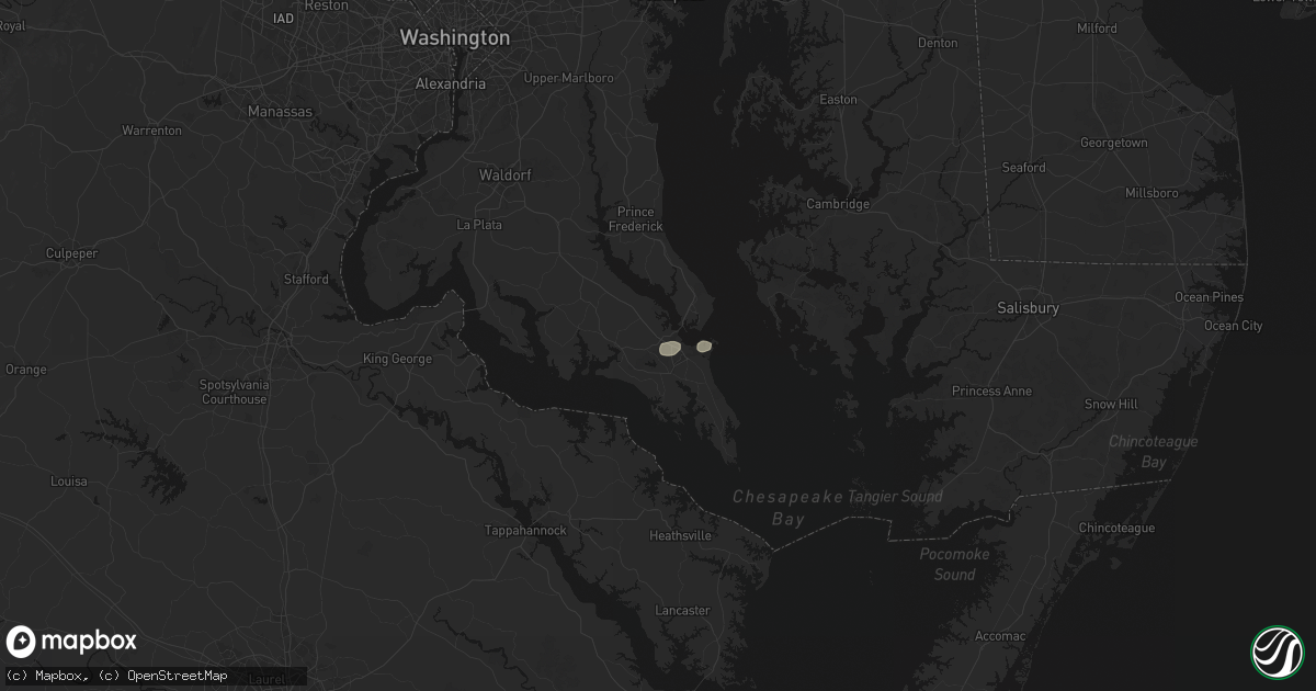 Hail map in California, MD on July 22, 2026