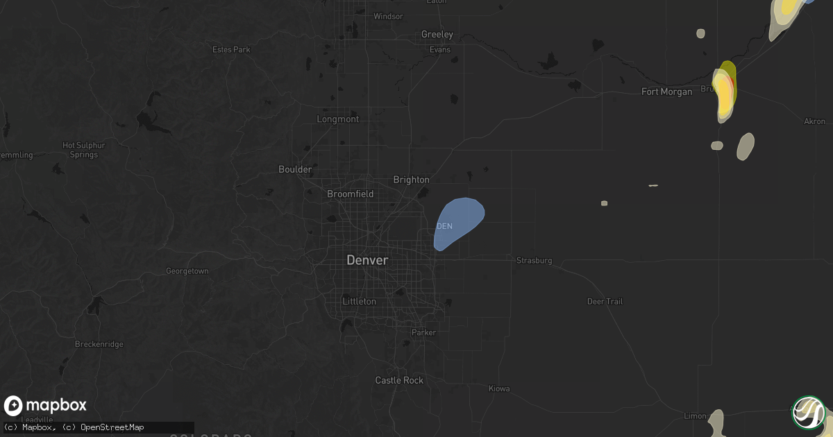Hail map in Commerce City, CO on July 22, 2026