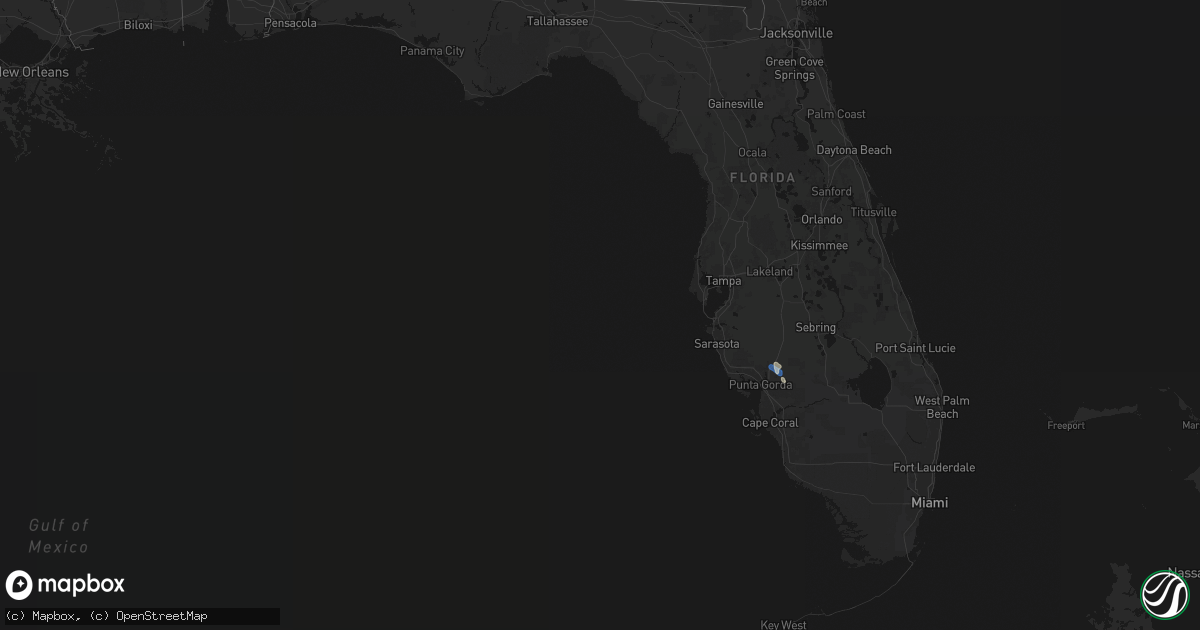 Hail map in Florida on July 22, 2026