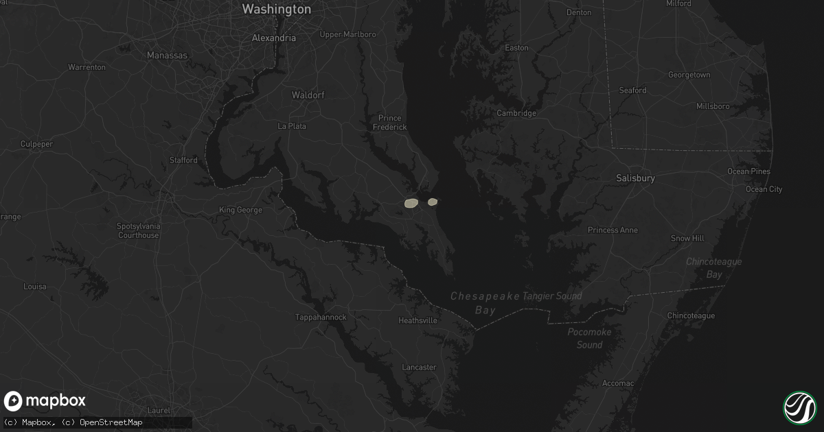 Hail map in Great Mills, MD on July 22, 2026