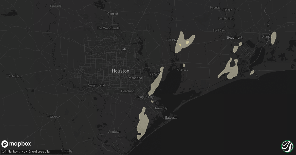 Hail map in La Porte, TX on July 22, 2026