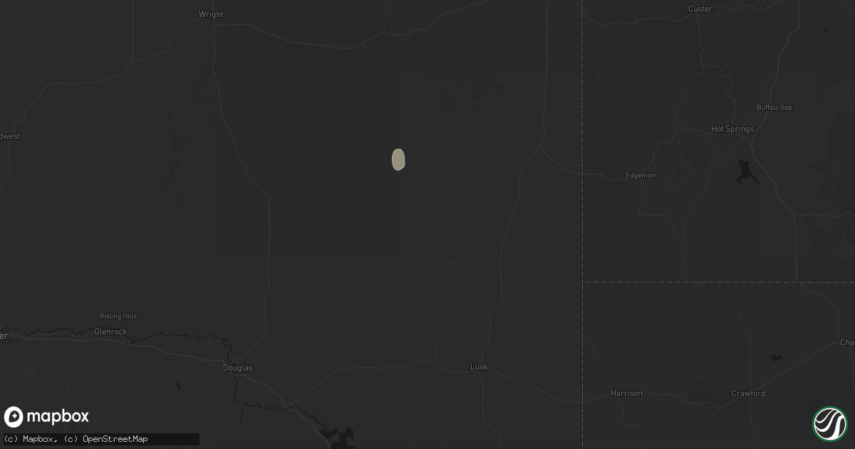 Hail map in Lance Creek, WY on July 22, 2026
